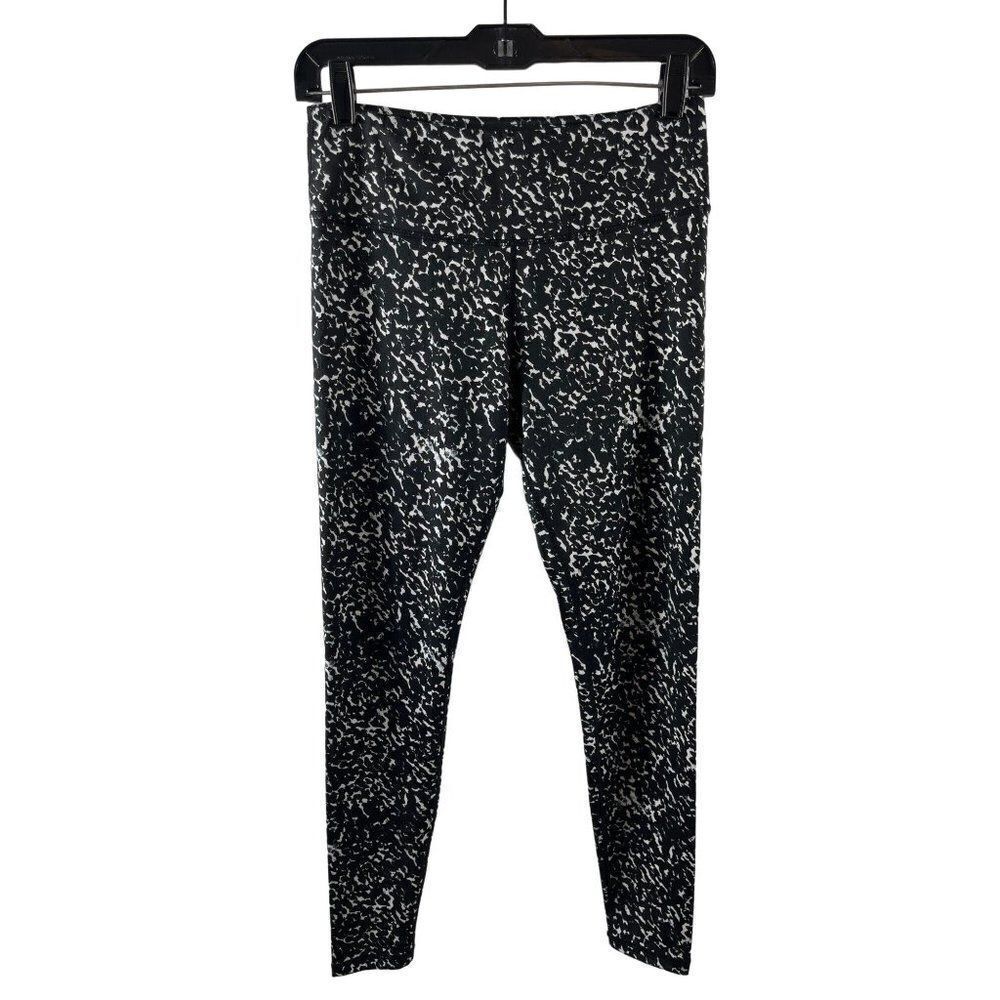 Glyder Black Printed 7/8 Length Leggings Size Small Athletic Stretch Workout